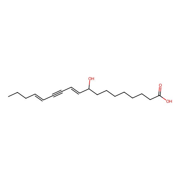 2D Structure of 9-hydroxy-10E,14Z-octadecadien-12-ynoic acid