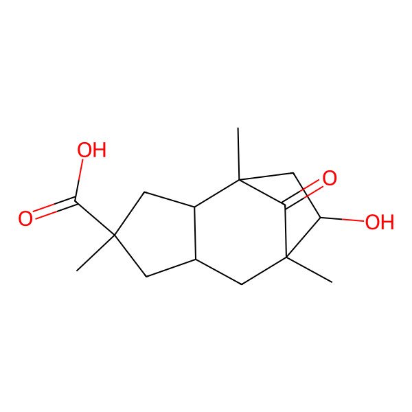 2D Structure of 9-Hydroxy-1,4,8-trimethyl-11-oxotricyclo[6.2.1.02,6]undecane-4-carboxylic acid