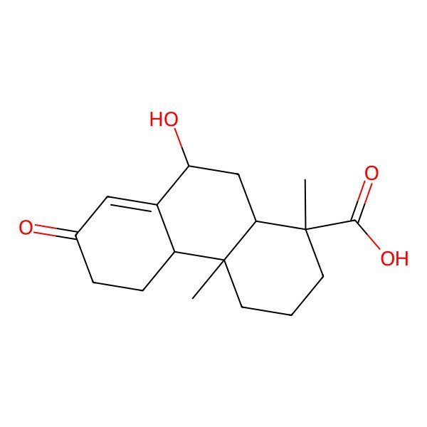 2D Structure of 9-hydroxy-1,4a-dimethyl-7-oxo-3,4,4b,5,6,9,10,10a-octahydro-2H-phenanthrene-1-carboxylic acid