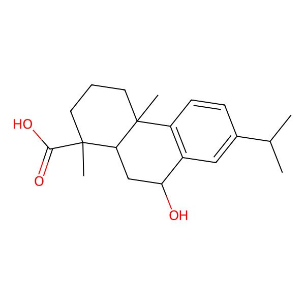 2D Structure of 9-hydroxy-1,4a-dimethyl-7-propan-2-yl-2,3,4,9,10,10a-hexahydrophenanthrene-1-carboxylic Acid