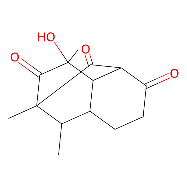 2D Structure of 9-Hydroxy-1,9,11-trimethyltricyclo[5.3.1.03,8]undecane-2,4,10-trione