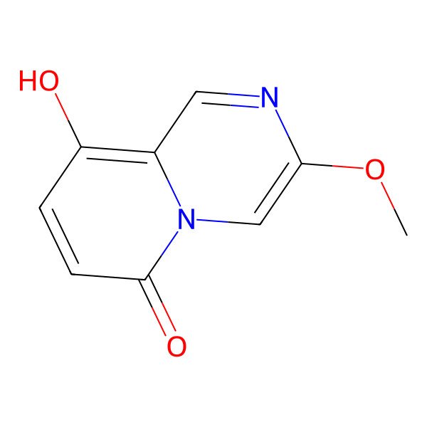 2D Structure of 9-Hydroxy-3-methoxy-6h-pyrido[1,2-a]pyrazin-6-one
