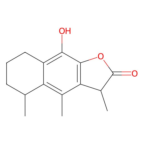 2D Structure of 9-hydroxy-3,4,5-trimethyl-5,6,7,8-tetrahydro-3H-benzo[f][1]benzofuran-2-one