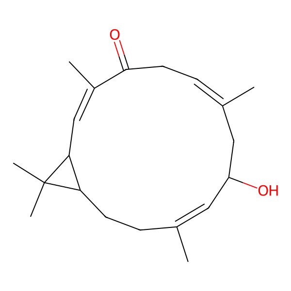 2D Structure of 9-Hydroxy-3,7,11,15,15-pentamethylbicyclo[12.1.0]pentadeca-2,6,10-trien-4-one