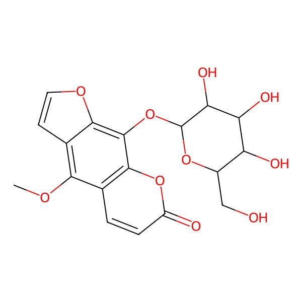 2D Structure of 9-Hydroxy-4-methoxypsoralen 9-glucoside