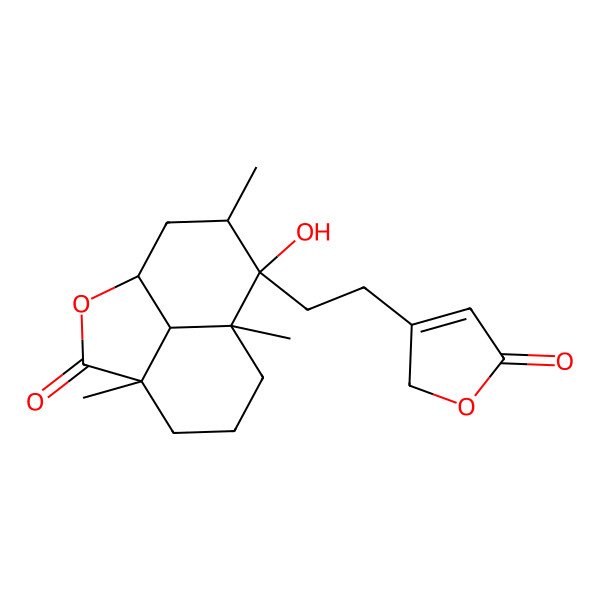 2D Structure of 9-hydroxy-4,8,10-trimethyl-9-[2-(5-oxo-2H-furan-3-yl)ethyl]-2-oxatricyclo[6.3.1.04,12]dodecan-3-one
