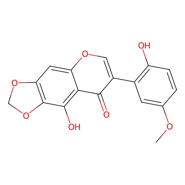 2D Structure of 9-Hydroxy-7-(2-hydroxy-5-methoxyphenyl)-[1,3]dioxolo[4,5-g]chromen-8-one