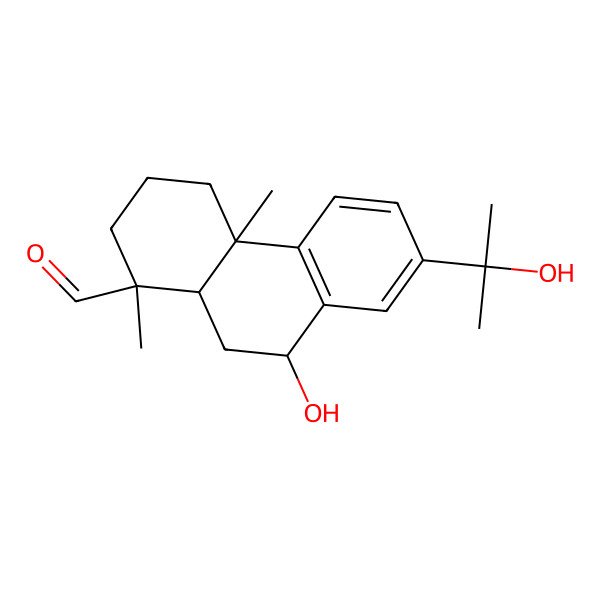2D Structure of 9-Hydroxy-7-(2-hydroxypropan-2-yl)-1,4a-dimethyl-2,3,4,9,10,10a-hexahydrophenanthrene-1-carbaldehyde