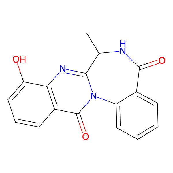 2D Structure of 9-Hydroxy-7-methyl-6,7-dihydroquinazolino[3,2-a][1,4]benzodiazepine-5,13-dione