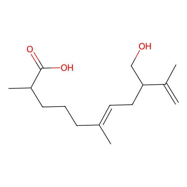 2D Structure of 9-(Hydroxymethyl)-2,6,10-trimethylundeca-6,10-dienoic acid