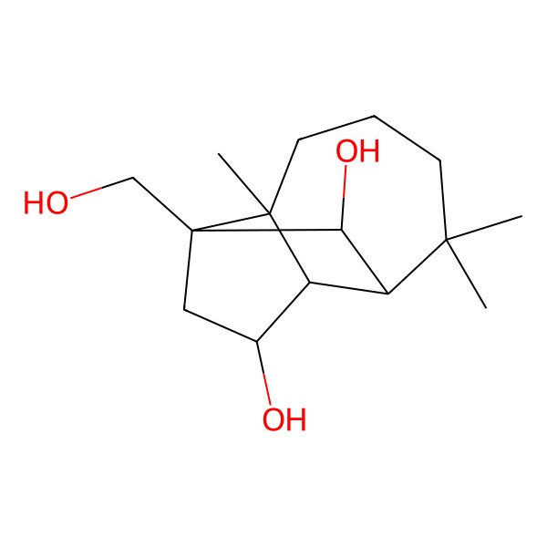 2D Structure of 9-(Hydroxymethyl)-2,6,6-trimethyltricyclo[5.4.0.02,9]undecane-8,11-diol