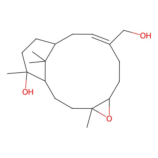 2D Structure of 9-(Hydroxymethyl)-4,15,16,16-tetramethyl-5-oxatricyclo[10.3.1.04,6]hexadec-9-en-15-ol
