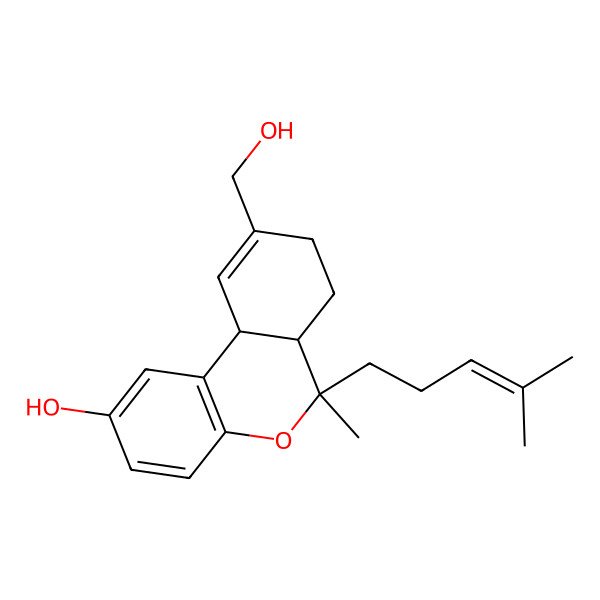 2D Structure of 9-(Hydroxymethyl)-6-methyl-6-(4-methylpent-3-enyl)-6a,7,8,10a-tetrahydrobenzo[c]chromen-2-ol