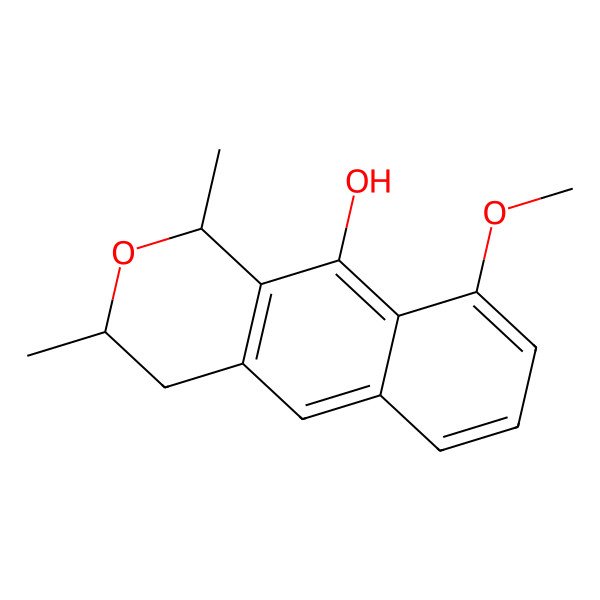 2D Structure of 9-methoxy-1,3-dimethyl-3,4-dihydro-1H-benzo[g]isochromen-10-ol
