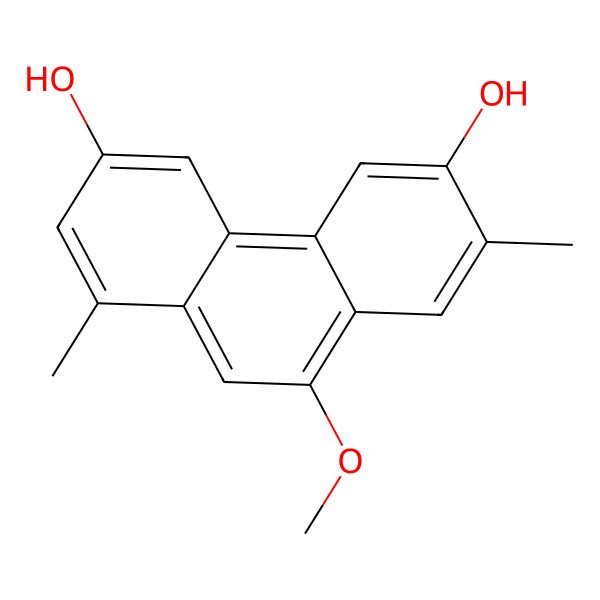 2D Structure of 9-Methoxy-1,7-dimethylphenanthrene-3,6-diol 2D Structure of 9-Methoxy-1,7-dimethylphenanthrene-3,6-diol