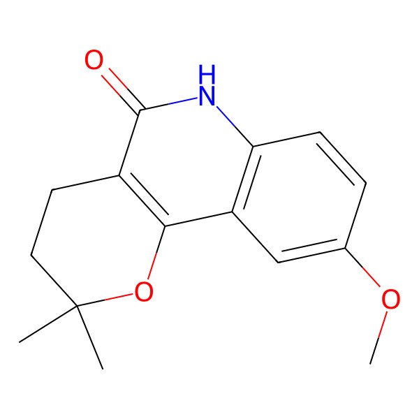 2D Structure of 9-methoxy-2,2-dimethyl-4,6-dihydro-3H-pyrano[3,2-c]quinolin-5-one
