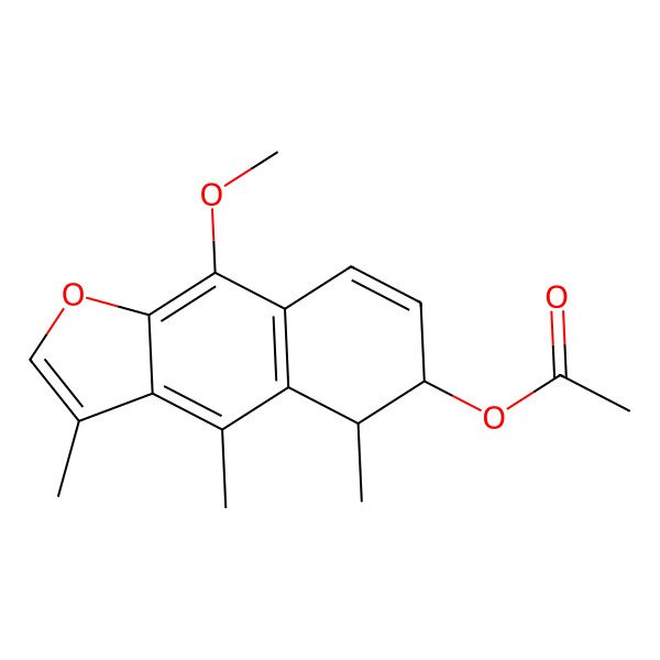 2D Structure of (9-Methoxy-3,4,5-trimethyl-5,6-dihydrobenzo[f][1]benzofuran-6-yl) acetate