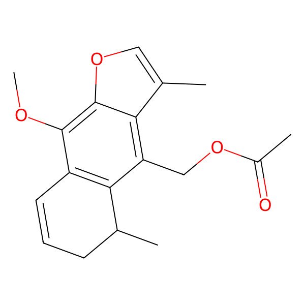 2D Structure of (9-Methoxy-3,5-dimethyl-5,6-dihydrobenzo[f][1]benzofuran-4-yl)methyl acetate