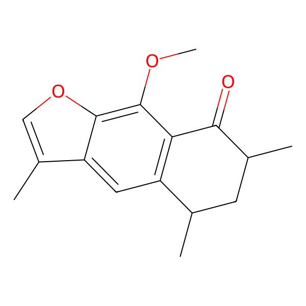 2D Structure of 9-methoxy-3,5,7-trimethyl-6,7-dihydro-5H-benzo[f][1]benzofuran-8-one