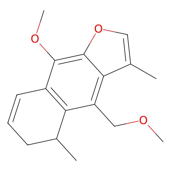 2D Structure of 9-Methoxy-4-(methoxymethyl)-3,5-dimethyl-5,6-dihydrobenzo[f][1]benzofuran