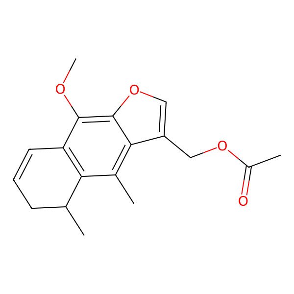 2D Structure of (9-Methoxy-4,5-dimethyl-5,6-dihydrobenzo[f][1]benzofuran-3-yl)methyl acetate