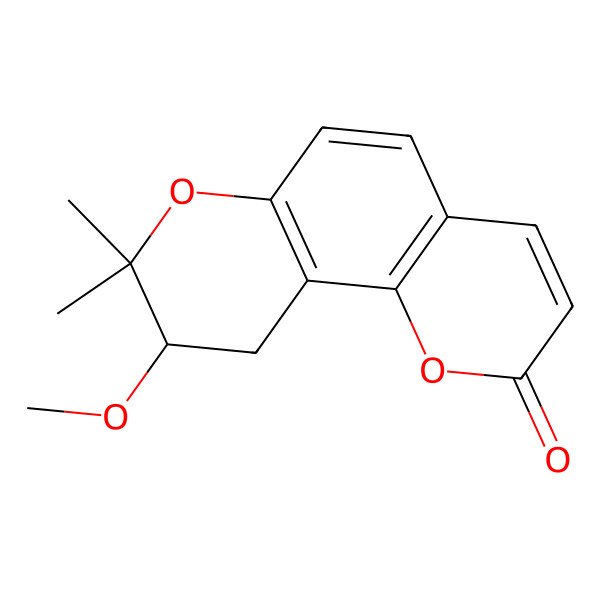 2D Structure of 9-Methoxy-8,8-dimethyl-9,10-dihydropyrano[2,3-h]chromen-2-one