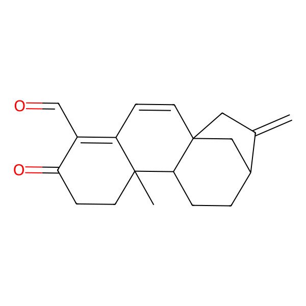 2D Structure of 9-Methyl-14-methylidene-6-oxotetracyclo[11.2.1.01,10.04,9]hexadeca-2,4-diene-5-carbaldehyde