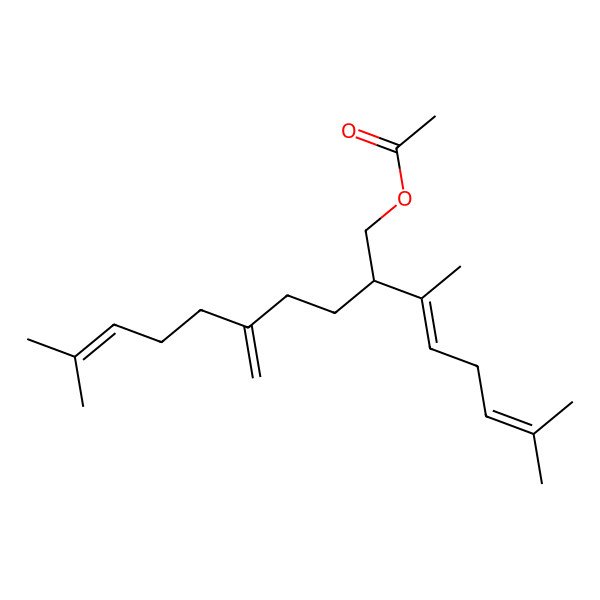 2D Structure of [9-Methyl-2-(6-methylhepta-2,5-dien-2-yl)-5-methylidenedec-8-enyl] acetate