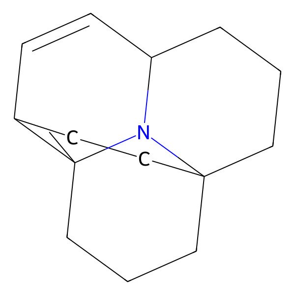 2D Structure of 9-Methyl-8-azatetracyclo[5.5.3.01,8.04,9]pentadec-5-ene