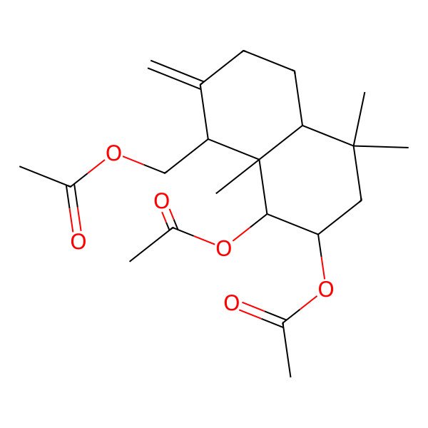 2D Structure of (7,8-diacetyloxy-5,5,8a-trimethyl-2-methylidene-3,4,4a,6,7,8-hexahydro-1H-naphthalen-1-yl)methyl acetate