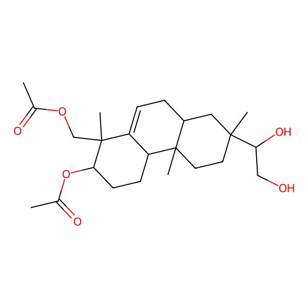 2D Structure of [2-acetyloxy-7-(1,2-dihydroxyethyl)-1,4b,7-trimethyl-3,4,4a,5,6,8,8a,9-octahydro-2H-phenanthren-1-yl]methyl acetate