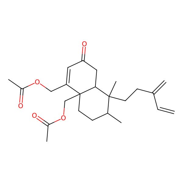 2D Structure of [8a-(acetyloxymethyl)-5,6-dimethyl-5-(3-methylidenepent-4-enyl)-3-oxo-4a,6,7,8-tetrahydro-4H-naphthalen-1-yl]methyl acetate