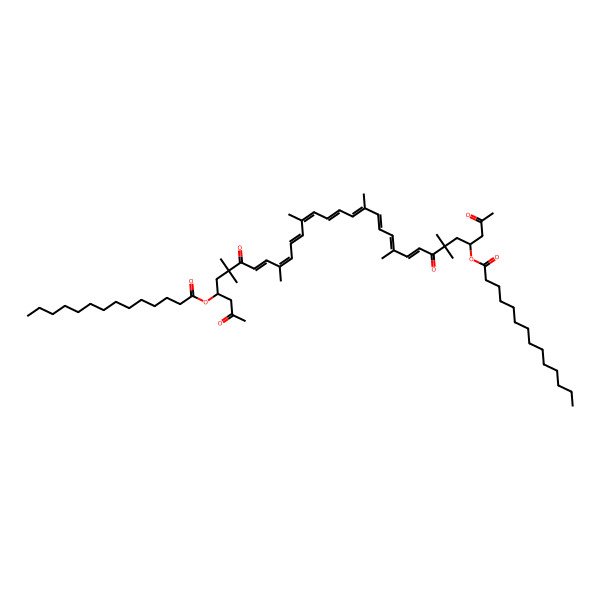 2D Structure of (6,6,10,14,19,23,27,27-Octamethyl-2,7,26,31-tetraoxo-29-tetradecanoyloxydotriaconta-8,10,12,14,16,18,20,22,24-nonaen-4-yl) tetradecanoate