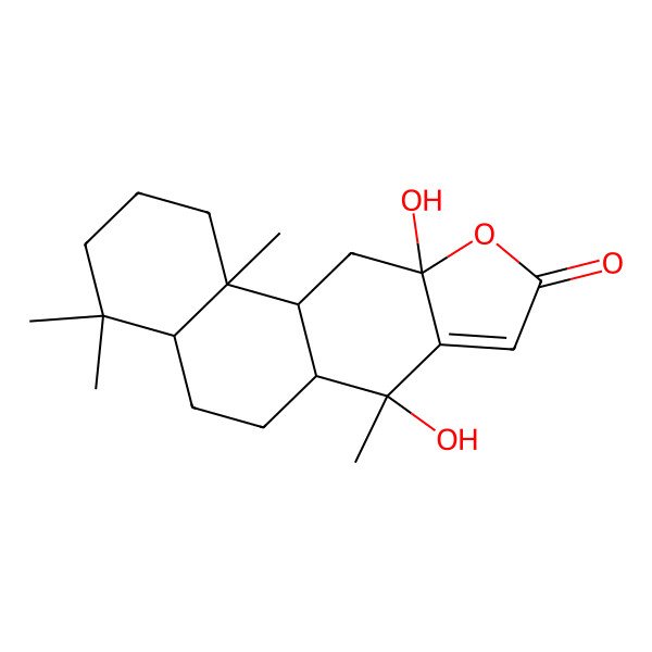 2D Structure of 7,10a-dihydroxy-4,4,7,11b-tetramethyl-2,3,4a,5,6,6a,11,11a-octahydro-1H-naphtho[2,1-f][1]benzofuran-9-one