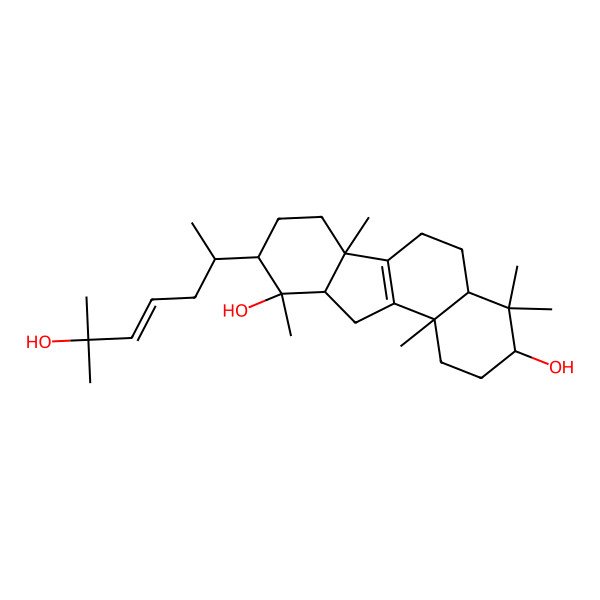 2D Structure of 9-(6-hydroxy-6-methylhept-4-en-2-yl)-4,4,6b,10,11b-pentamethyl-2,3,4a,5,6,7,8,9,10a,11-decahydro-1H-benzo[a]fluorene-3,10-diol
