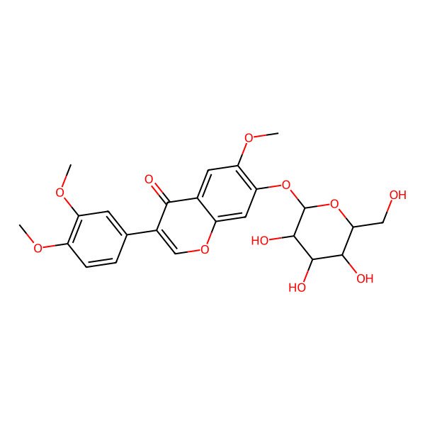 2D Structure of 3-(3,4-dimethoxyphenyl)-6-methoxy-7-[(2S,3R,4S,5S,6S)-3,4,5-trihydroxy-6-(hydroxymethyl)oxan-2-yl]oxychromen-4-one