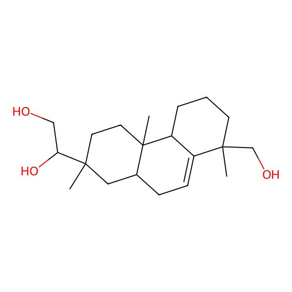 2D Structure of (1R)-1-[(2S,4aS,4bR,8R,10aS)-8-(hydroxymethyl)-2,4a,8-trimethyl-3,4,4b,5,6,7,10,10a-octahydro-1H-phenanthren-2-yl]ethane-1,2-diol