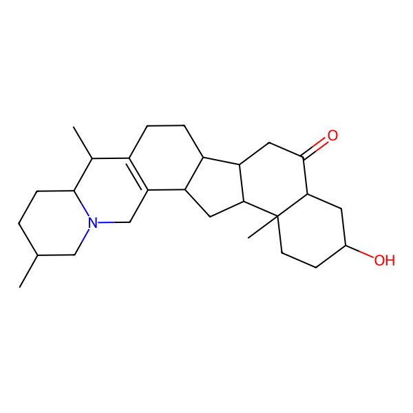 2D Structure of 20-Hydroxy-6,10,23-trimethyl-4-azahexacyclo[12.11.0.02,11.04,9.015,24.018,23]pentacos-2(11)-en-17-one