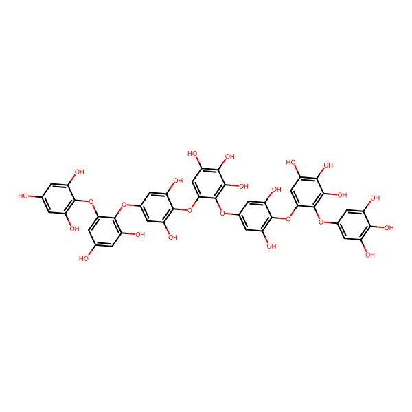 2D Structure of 5-[4-[6-[4-[2,4-Dihydroxy-6-(2,4,6-trihydroxyphenoxy)phenoxy]-2,6-dihydroxyphenoxy]-2,3,4-trihydroxyphenoxy]-2,6-dihydroxyphenoxy]-4-(3,4,5-trihydroxyphenoxy)benzene-1,2,3-triol