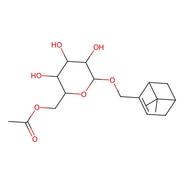 2D Structure of [(2R,3S,4S,5R,6R)-6-[[(1R,5S)-6,6-dimethyl-2-bicyclo[3.1.1]hept-2-enyl]methoxy]-3,4,5-trihydroxyoxan-2-yl]methyl acetate
