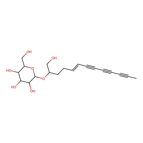 2D Structure of (2R,3S,4S,5R,6R)-2-(hydroxymethyl)-6-[(E,2R)-1-hydroxytridec-5-en-7,9,11-triyn-2-yl]oxyoxane-3,4,5-triol