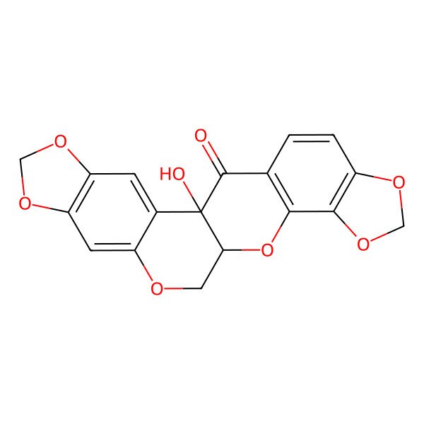 2D Structure of 1-Hydroxy-5,7,11,14,17,19-hexaoxahexacyclo[11.11.0.02,10.04,8.015,23.016,20]tetracosa-2,4(8),9,15(23),16(20),21-hexaen-24-one