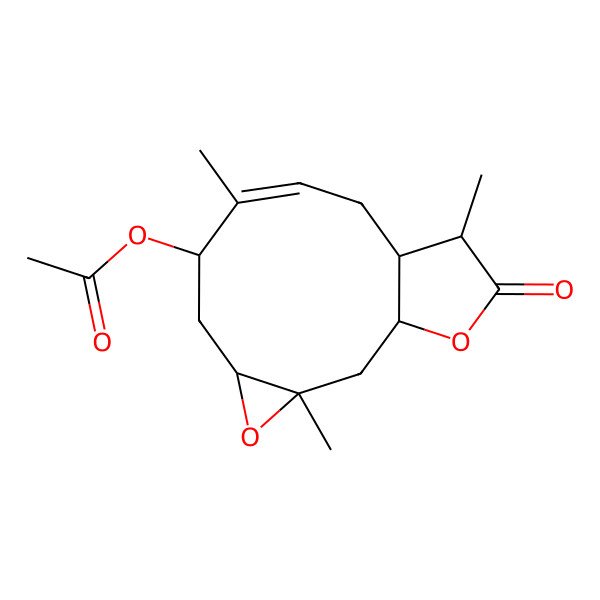 2D Structure of [(1S,3S,5R,7R,8Z,11S,12S)-3,8,12-trimethyl-13-oxo-4,14-dioxatricyclo[9.3.0.03,5]tetradec-8-en-7-yl] acetate