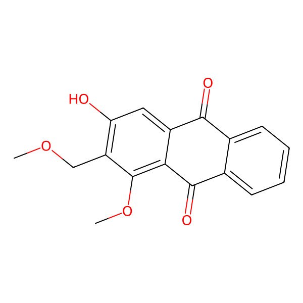 2D Structure of 9,10-Anthracenedione, 3-hydroxy-1-methoxy-2-(methoxymethyl)-