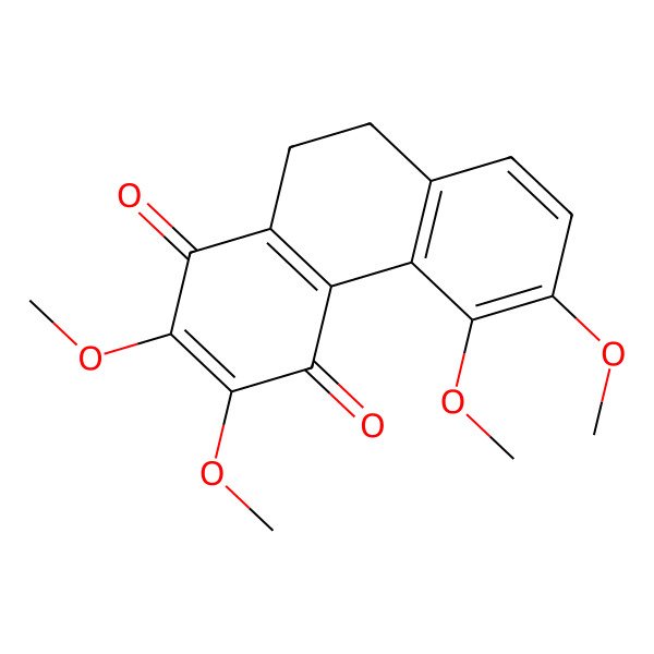 2D Structure of 9,10-Dihydro-2,3,5,6-tetramethoxyphenanthrene-1,4-dione