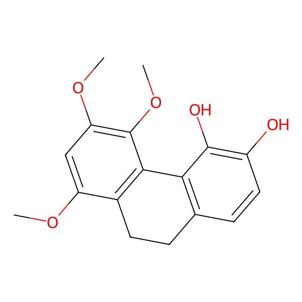2D Structure of 9,10-Dihydro-5,6,8-trimethoxy-3,4-phenanthrenediol