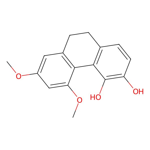 2D Structure of 9,10-Dihydro-5,7-dimethoxy-3,4-phenanthrenediol