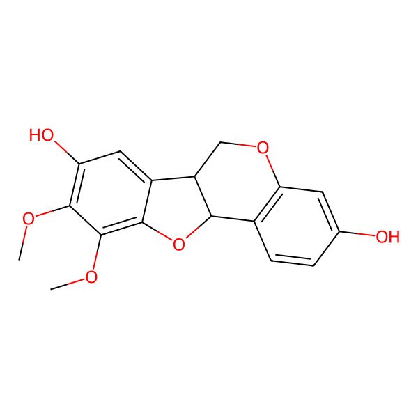 2D Structure of 9,10-dimethoxy-6a,11a-dihydro-6H-[1]benzofuro[3,2-c]chromene-3,8-diol