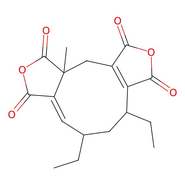 2D Structure of 9,11-Diethyl-3-methyl-5,14-dioxatricyclo[10.3.0.03,7]pentadeca-1(12),7-diene-4,6,13,15-tetrone