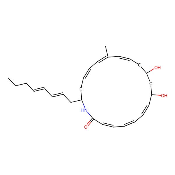2D Structure of 9,11-Dihydroxy-15-methyl-20-octa-2,4-dienyl-1-azacycloicosa-3,5,7,13,15,17-hexaen-2-one
